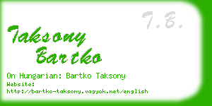 taksony bartko business card